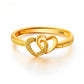 Gold Heart Necklace With Free Heart Ring (GIFT)